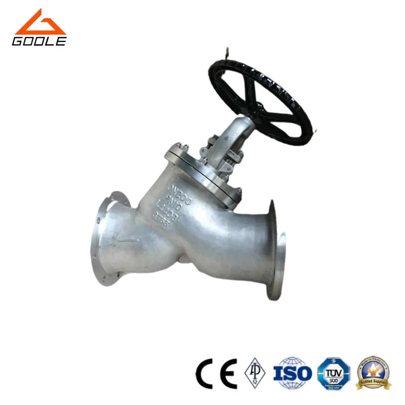 DIN Standard Flanged / Butt Welded Ends Y Pattern Bellow Sealed Globe Valve