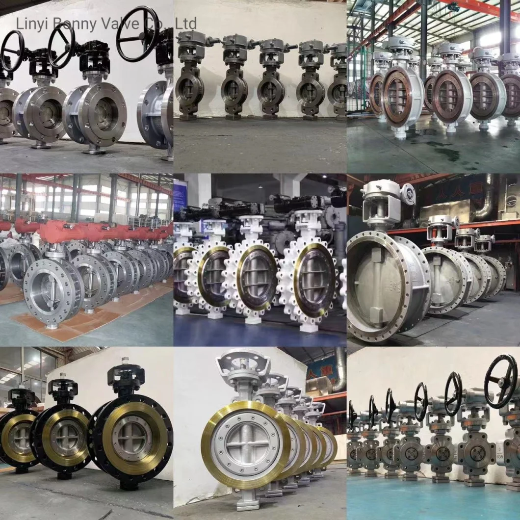 API 150lb Bronze Wafer Type DN100 Gear Operation Triple Offset Butterfly Valve